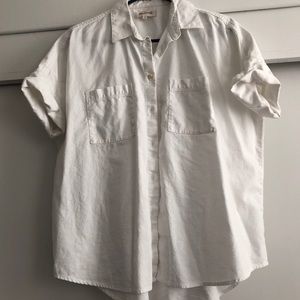 Madewell White Short Sleeve Button-Up